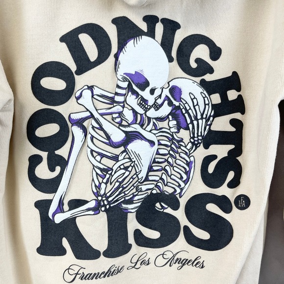 Franchise Los Angeles Men Hoodie Size Small Skeleton Graphic Y2K Grunge Skate - Picture 4 of 8